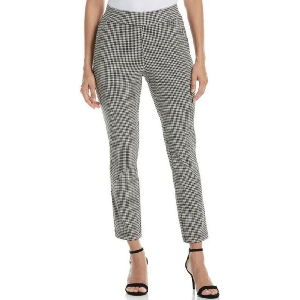 Rafaella Ladies Pull On Ponte Knit‎ Pant Houndstooth Work Career Size 10
